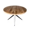 Round table Bocco pakoworld natural mango wood 3cm with black metal legs D120x77cm
