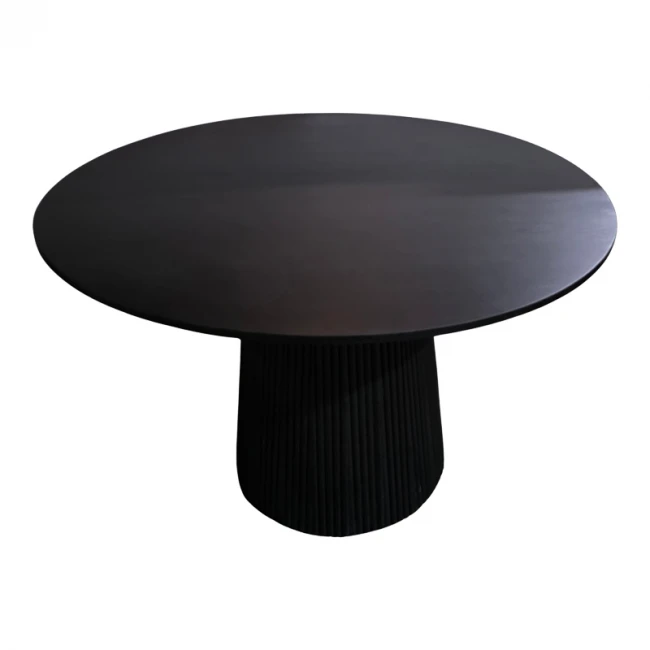 Canicule table pakoworld solid acacia wood in black shade D120x75cm