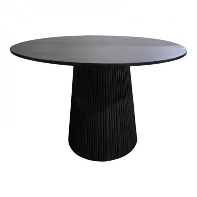 Canicule table pakoworld solid acacia wood in black shade D120x75cm