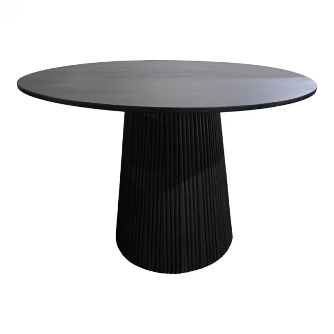 Canicule table pakoworld solid acacia wood in black shade D120x75cm