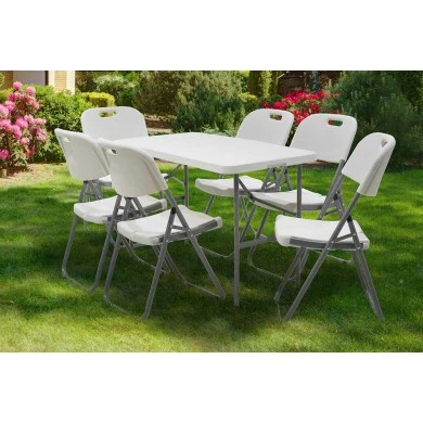 Folding catering table-suitcase Rodeo pakoworld with metal frame colour white 122x60x74cm