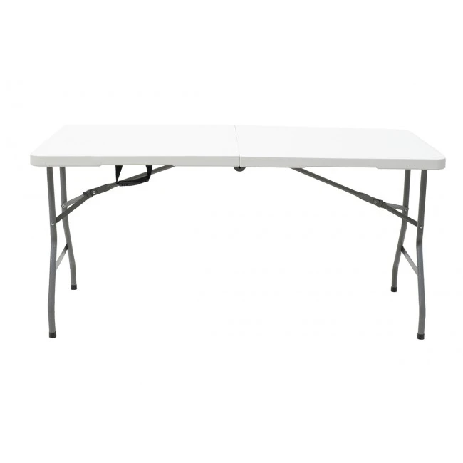 Commercial folding camping table Rodeo pakoworld metal frame colour white 152x60x74cm