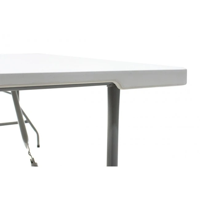 Commercial folding camping table Rodeo pakoworld metal frame colour white 152x60x74cm