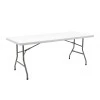 Commercial folding camping table Aprilia pakoworld in colour white granite 183x76x74cm