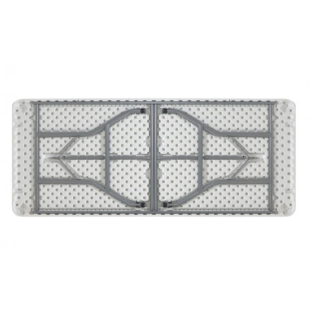 Commercial folding camping table Aprilia pakoworld in colour white granite 183x76x74cm