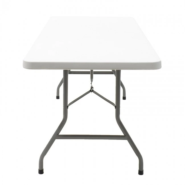 Commercial folding camping table Aprilia pakoworld in colour white granite 183x76x74cm