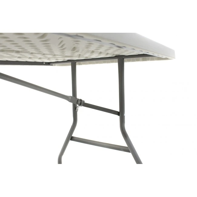 Commercial folding camping table Aprilia pakoworld in colour white granite 183x76x74cm
