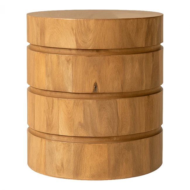 Charmy table pakoworld solid mango wood in natural shade D130x76cm