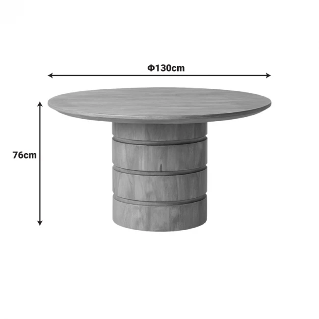 Charmy table pakoworld solid mango wood in natural shade D130x76cm