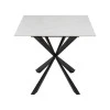 Cozline Inart table white marble sintered stone-leg black metal 180x90x76cm