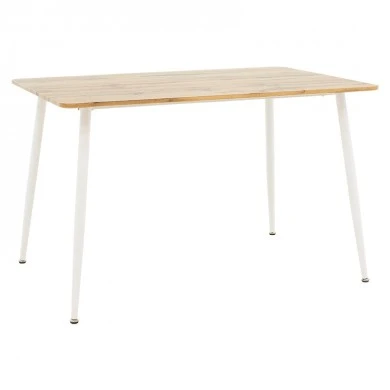 Dining table Cuba pakoworld MDF color sonoma-white 120x80x75εκ