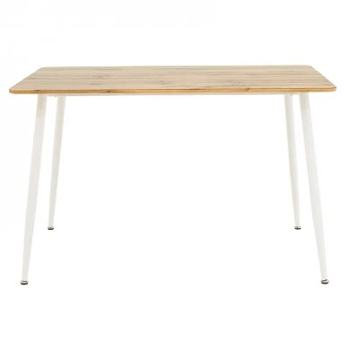 Dining table Cuba pakoworld MDF color sonoma-white 120x80x75εκ