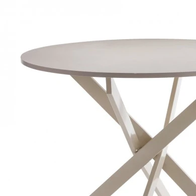 Table Dammero pakoworld cream mdf - cream metal leg D100x75cm