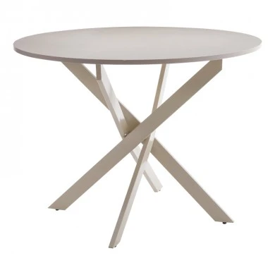 Table Dammero pakoworld cream mdf - cream metal leg D100x75cm
