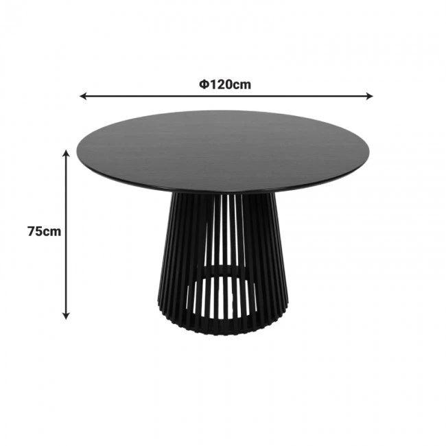 Dining table Domonic pakoworld mdf in black color D120x75cm