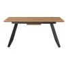 Extendable table Kannu pakoworld in natural shade with black metal legs 160-200x90x75cm
