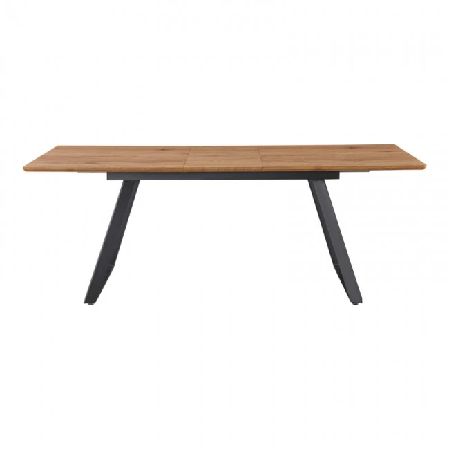 Extendable table Kannu pakoworld in natural shade with black metal legs 160-200x90x75cm