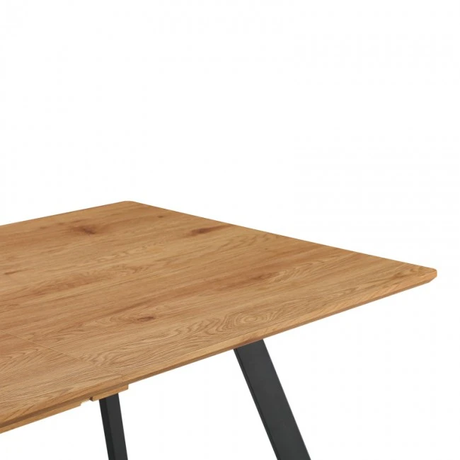 Extendable table Kannu pakoworld in natural shade with black metal legs 160-200x90x75cm