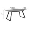 Extendable table Kannu pakoworld in natural shade with black metal legs 160-200x90x75cm