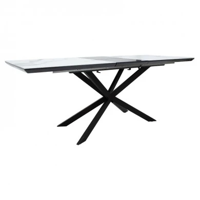 Extendable table Palan pakoworld sintered stone in marble look-black metal 160-200x80x77cm