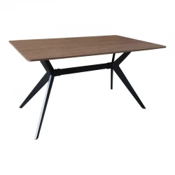 Ezali pakoworld mdf table walnut with black metal legs 140x80x75cm Ezali pakoworld mdf table walnut with black metal legs 140x80x75cm