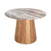 Table Ezerdian pakoworld solid acacia wood in natural color and marble table top D120x76cm