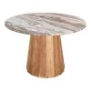 Table Ezerdian pakoworld solid acacia wood in natural color and marble table top D150x76cm