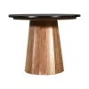 Table Ezerdian pakoworld solid acacia wood in natural color and black marble table top D120x76cm