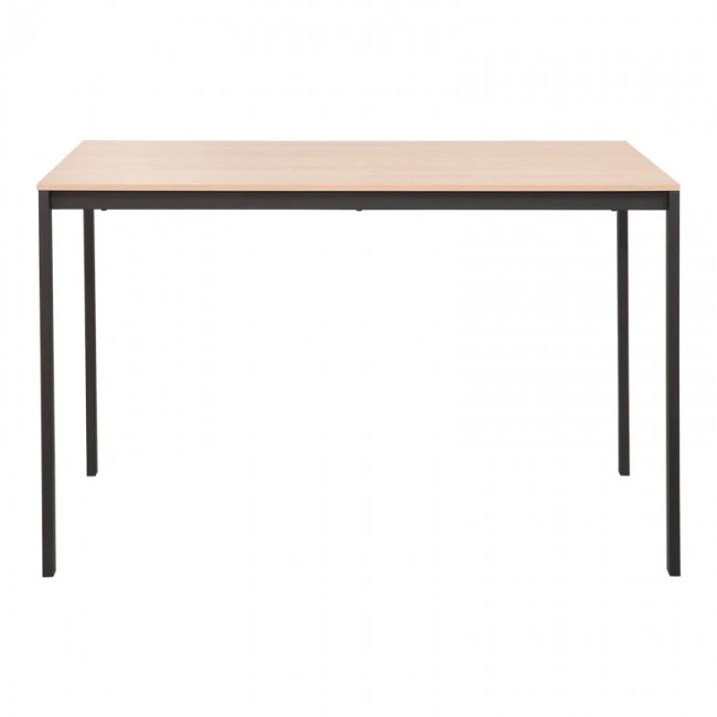 Τραπέζι Faragio pakoworld μέταλλο σε φυσική απόχρωση με μαύρα μεταλλικά πόδια 120x75x75εκ