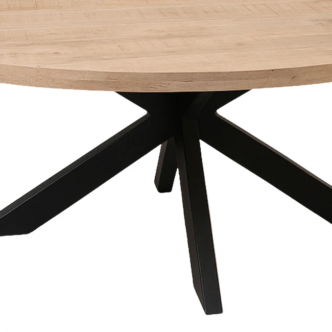 Fardy pakoworld table, solid mango wood in a natural shade with black metal legs 220x100x76cm