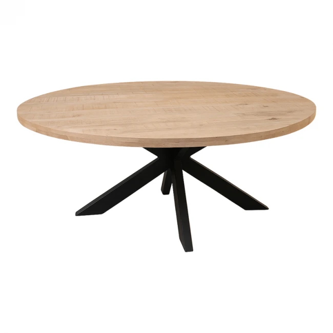 Fardy pakoworld table, solid mango wood in a natural shade with black metal legs 220x100x76cm
