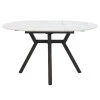 Extendable table Frances pakoworld MDF in white marble-black color 100-140x100x75cm