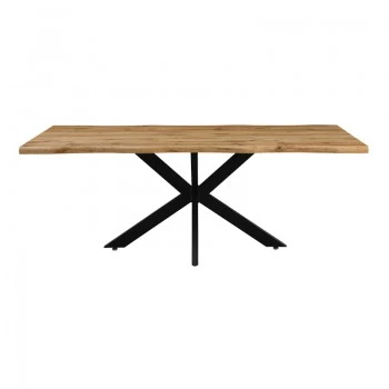 Gilman pakoworld mdf table in sonoma shade and black metal leg 200x100x75cm