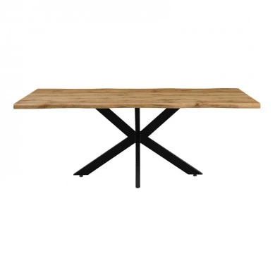 Gilman pakoworld mdf table in sonoma shade and black metal leg 200x100x75cm