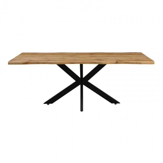 Gilman pakoworld mdf table in sonoma shade and black metal leg 200x100x75cm
