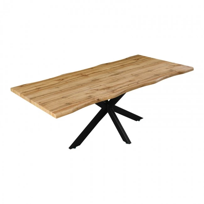 Gilman pakoworld mdf table in sonoma shade and black metal leg 200x100x75cm