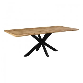 Gilman pakoworld mdf table in sonoma shade and black metal leg 200x100x75cm