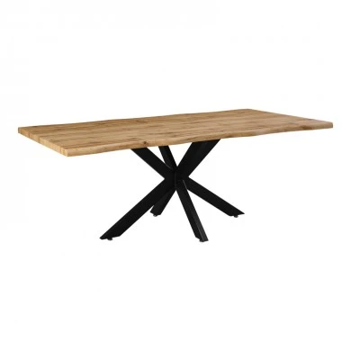 Gilman pakoworld mdf table in sonoma shade and black metal leg 200x100x75cm