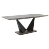 Dining table Gordon pakoworld eextendable MDF 40mm grey cement - black metal legs 160-200x90x75m