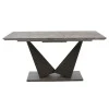 Dining table Gordon pakoworld eextendable MDF 40mm grey cement - black metal legs 160-200x90x75m