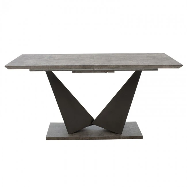 Dining table Gordon pakoworld eextendable MDF 40mm grey cement - black metal legs 160-200x90x75m