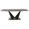 Dining table Gordon pakoworld eextendable MDF 40mm grey cement - black metal legs 160-200x90x75m