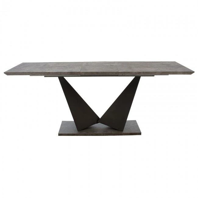 Dining table Gordon pakoworld eextendable MDF 40mm grey cement - black metal legs 160-200x90x75m