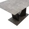 Dining table Gordon pakoworld eextendable MDF 40mm grey cement - black metal legs 160-200x90x75m