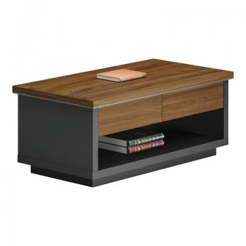 Oscar pakoworld professional office table in walnut-anthracite shade 120x60x42cm