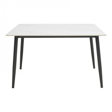 Gustas table pakoworld white marble sintered stone-black metal 120x80x76cm