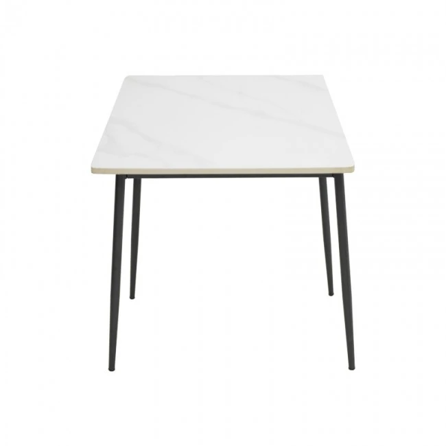 Gustas table pakoworld white marble sintered stone-black metal 120x80x76cm