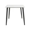 Τραπέζι Gustas pakoworld λευκό μαρμάρου sintered stone-μαύρο μέταλλο 80x80x76εκ