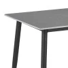 Dining table Gustas pakoworld grey marble sintered stone-black metal 160x90x75cm