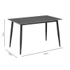 Dining table Gustas pakoworld grey marble sintered stone-black metal 160x90x75cm